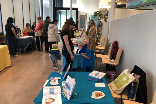 Gail's and other tables, authors and visitors at the Baldwin Bibliophile Bonanaza